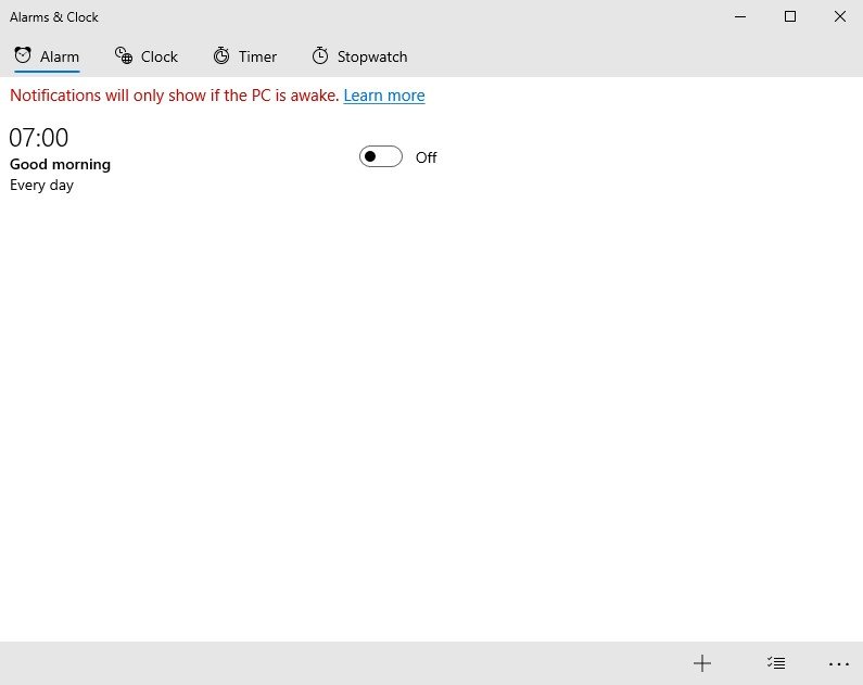 Alarms and Timers in Windows 10 PC