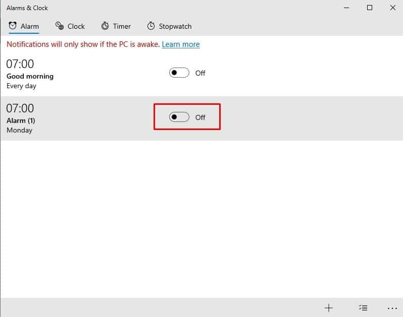 Alarms and Timers in Windows 10 PC